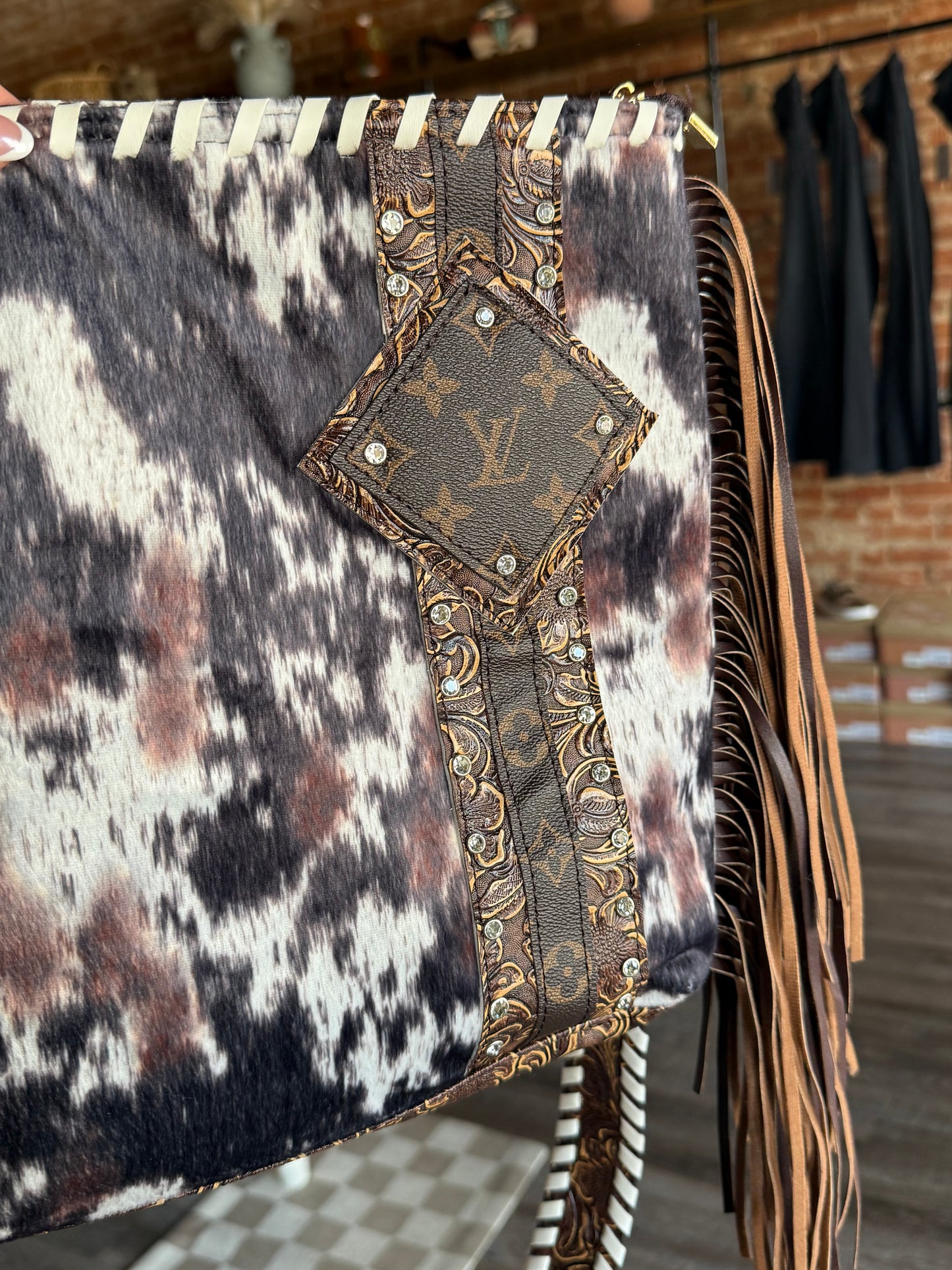 Luxury Cowhide Fringe Bag