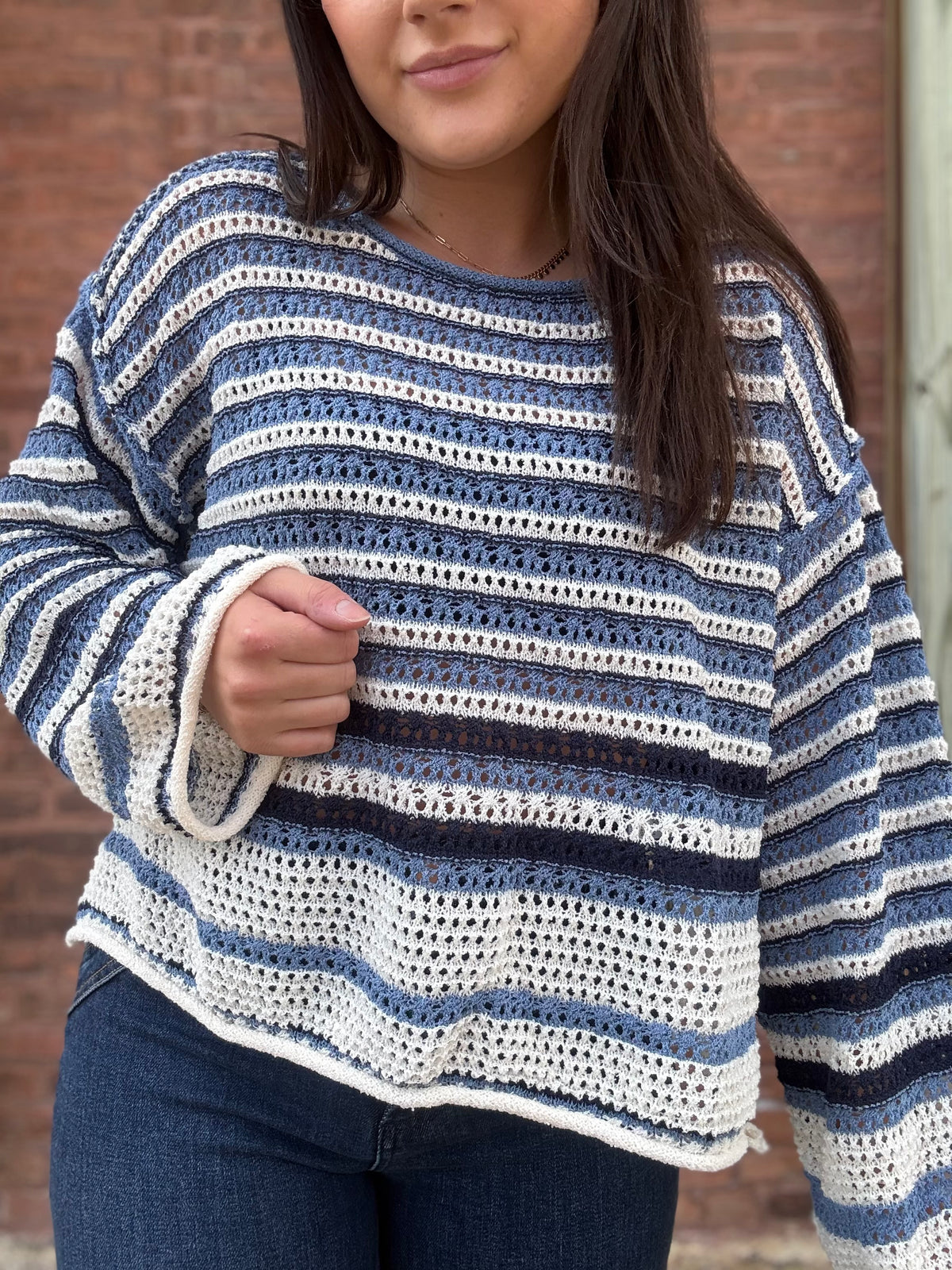 Striped Crochet Sweater