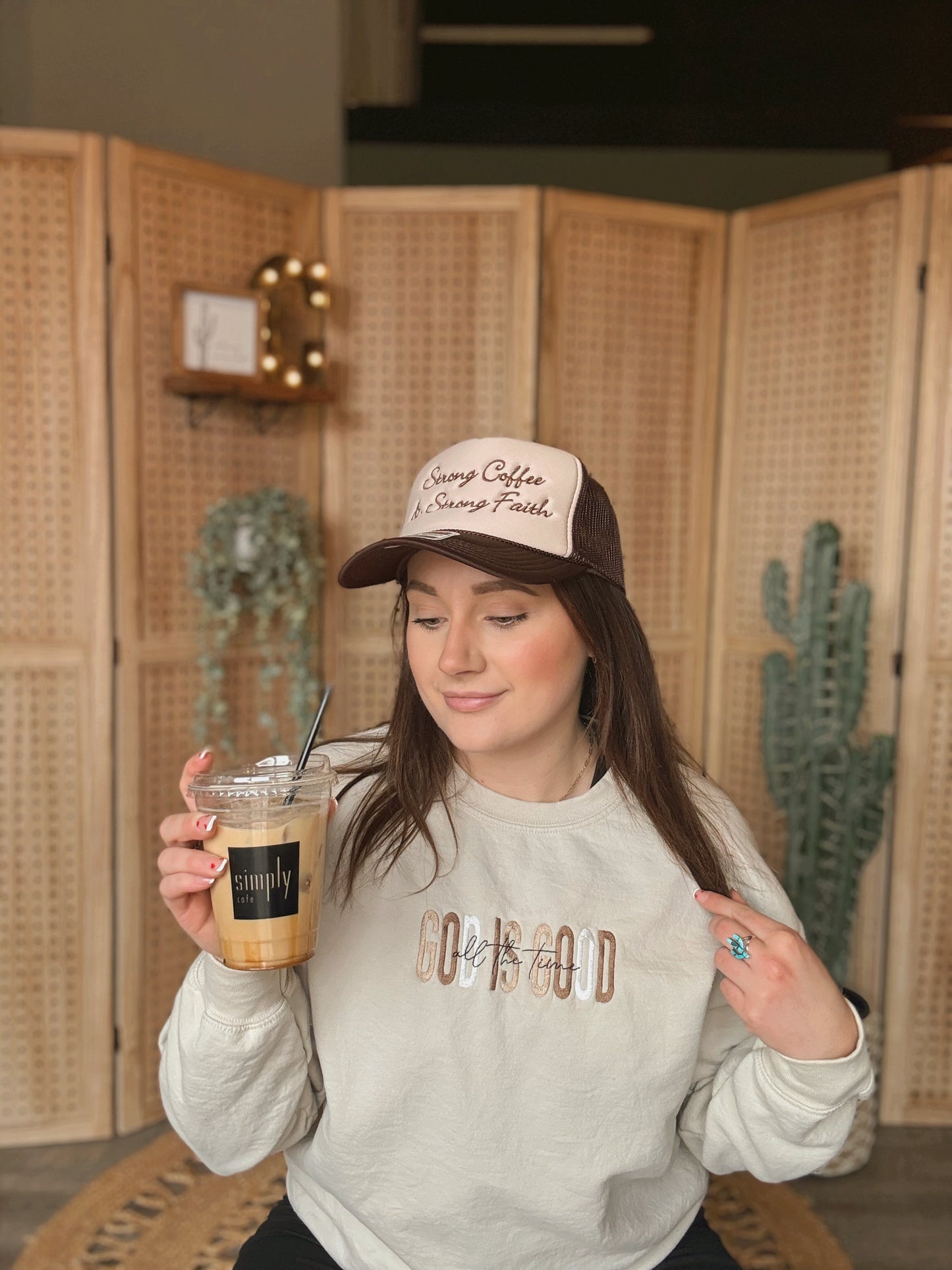 God Is Good Embroidered Crewneck