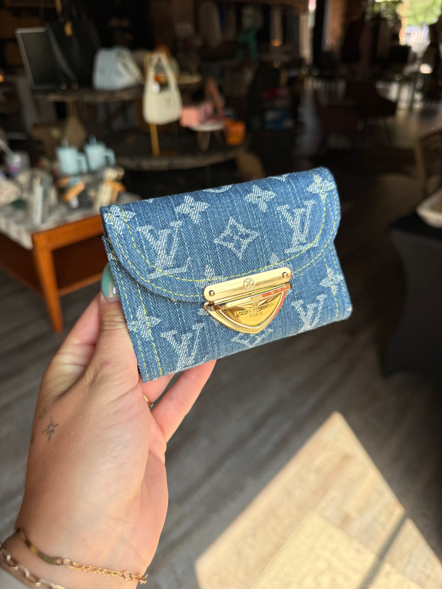 Luxury Denim Buckle Mini Wallet
