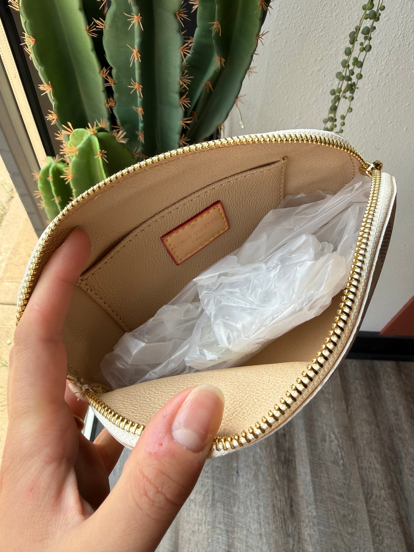 Luxury White Checker Makeup Pouch
