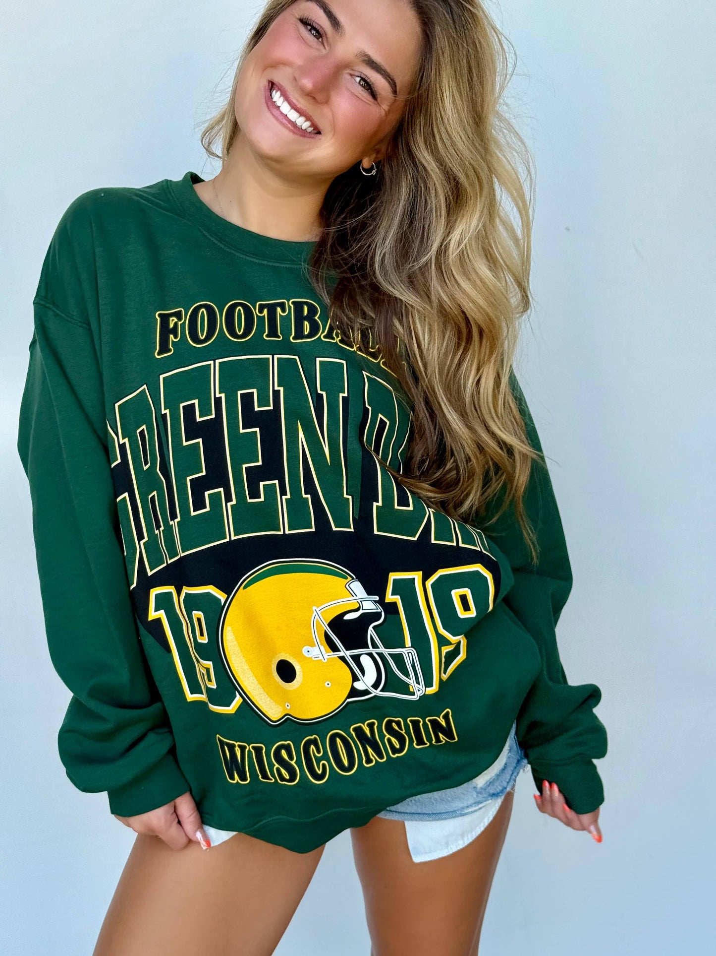 Green Bay Oversized Print Sweatshirt