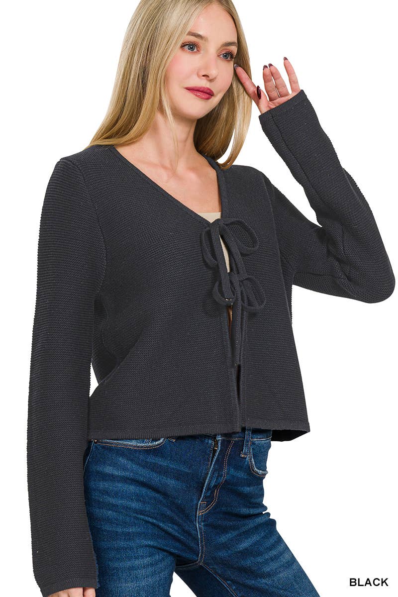Tie Front Sweater Cardigan