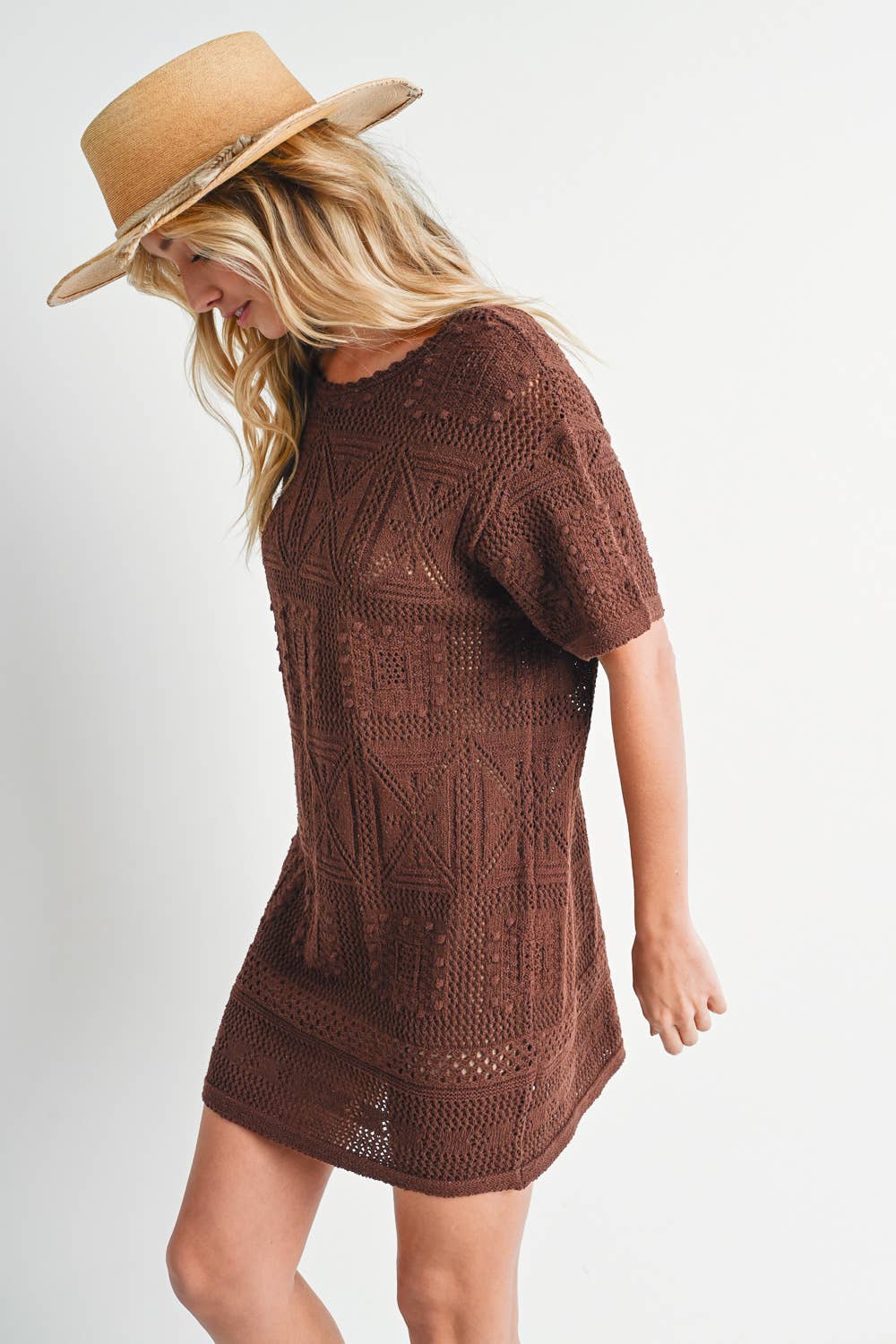 AZTEC KNIT SHIFT DRESS