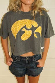 IOWA HAWK Crop Tee