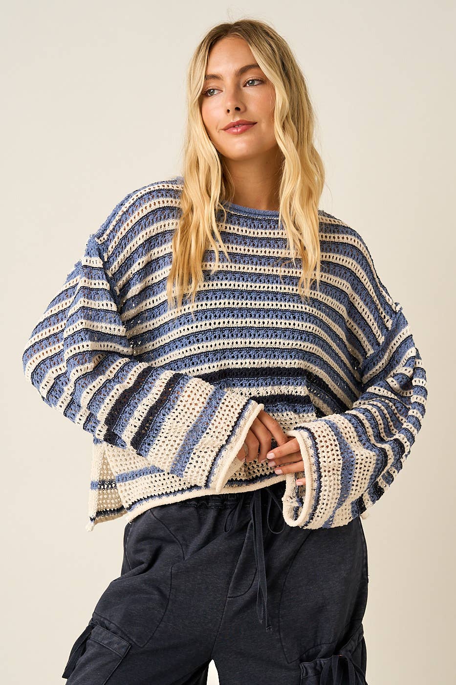 Striped Crochet Sweater