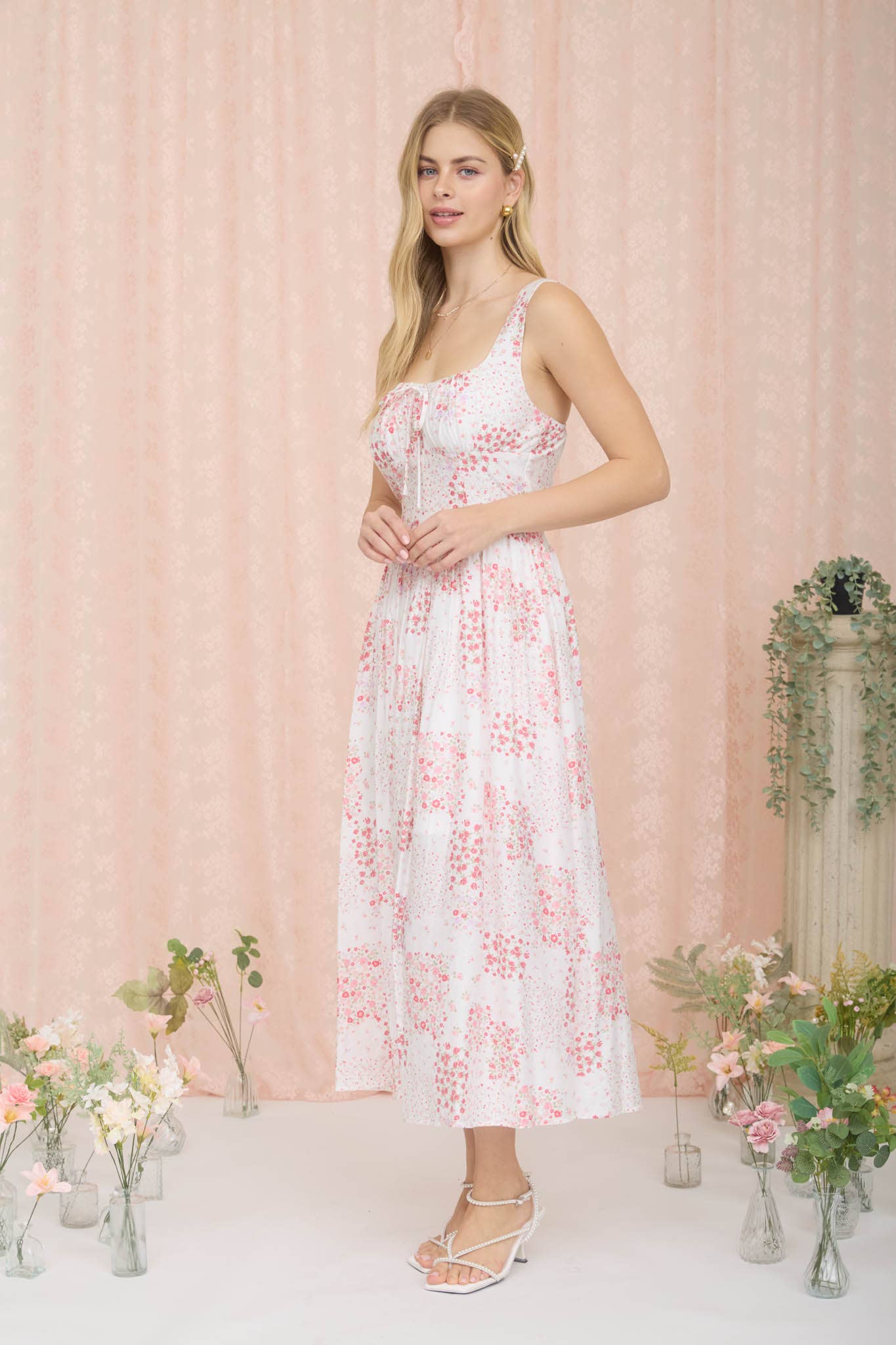 Pink Floral Corset Dress