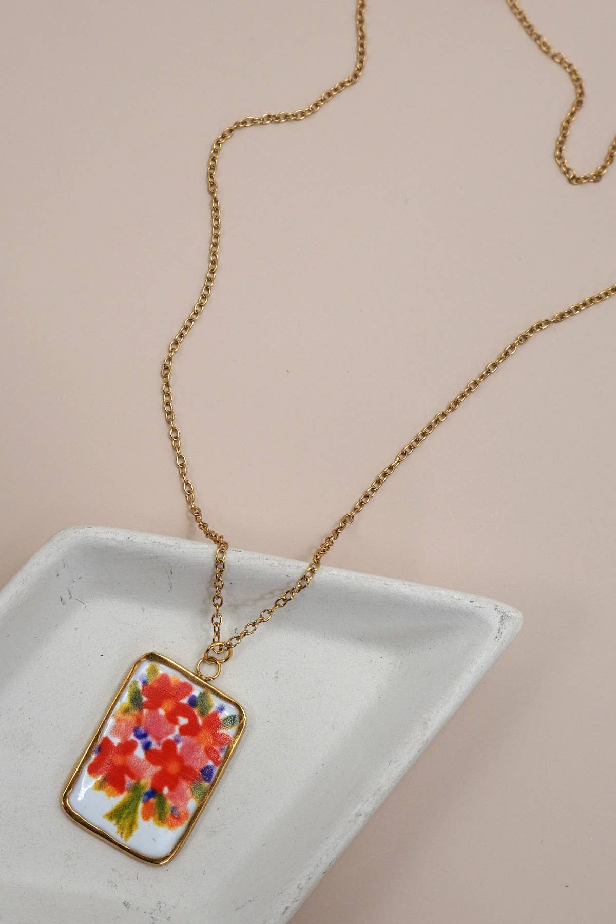 18K Spring Ceramic Necklace