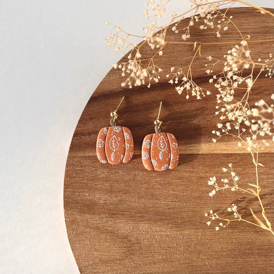 Pumpkin Clay Earrings