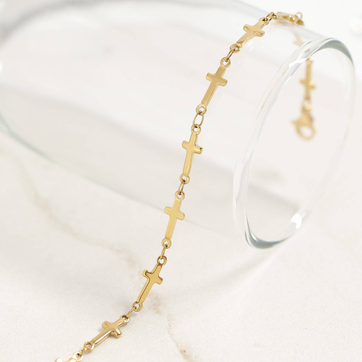 18K Cross Bracelet