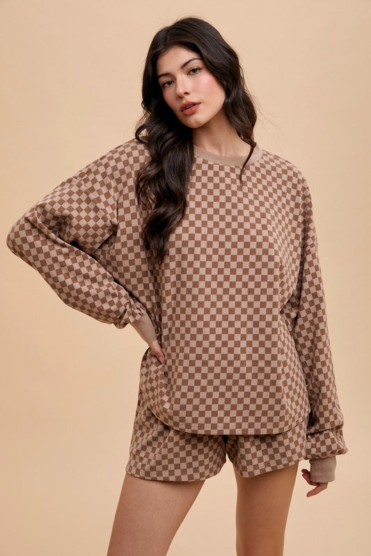 Checkerboard Soft Brush Knit Set