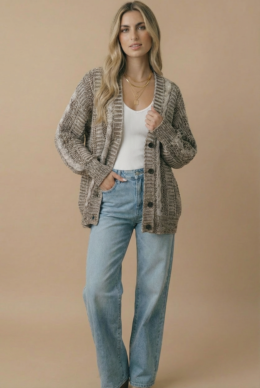 Oatmeal Oversized Cardigan