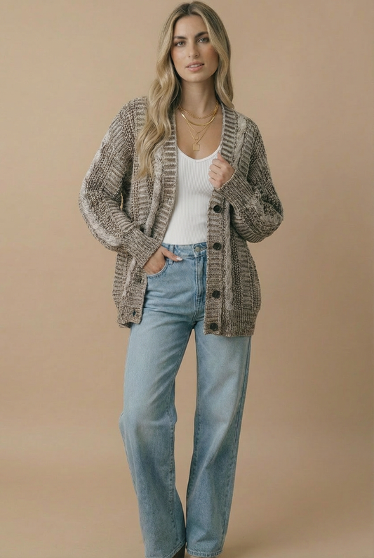 Oatmeal Oversized Cardigan