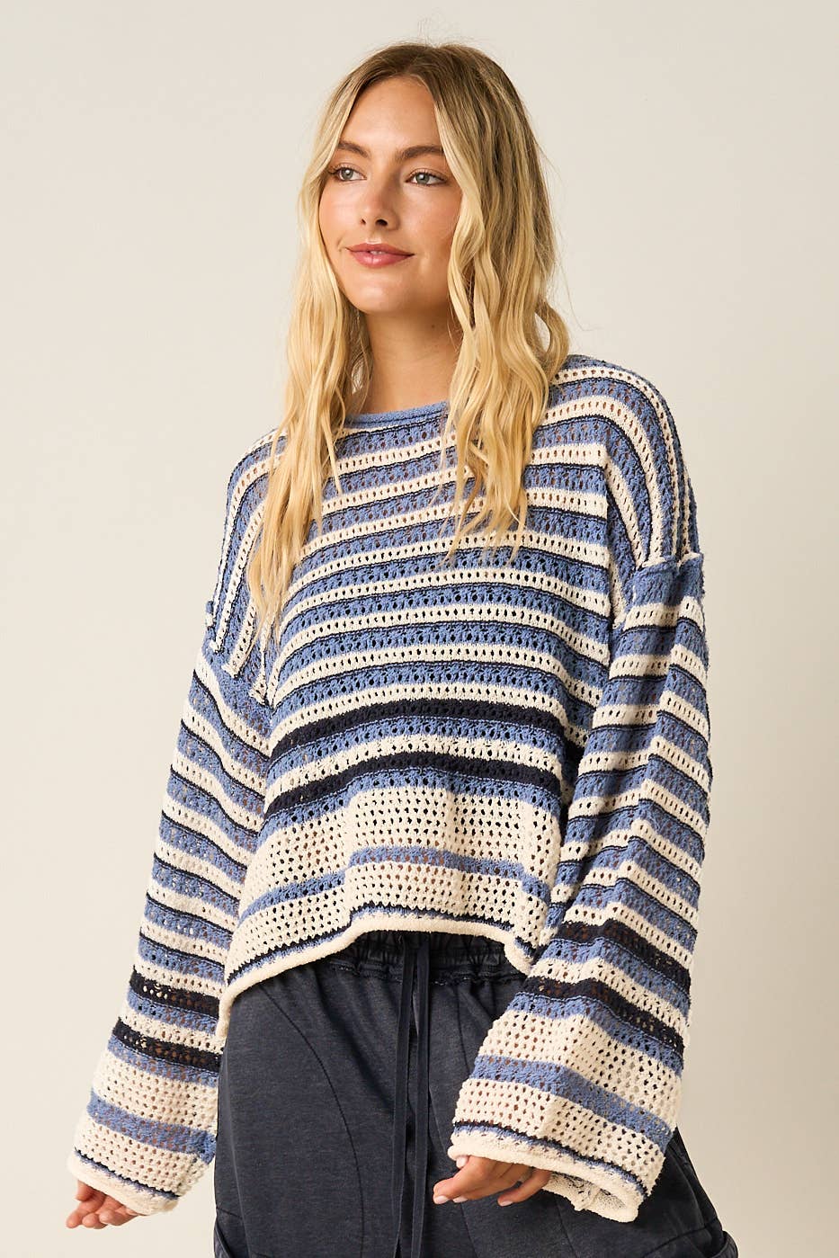Striped Crochet Sweater