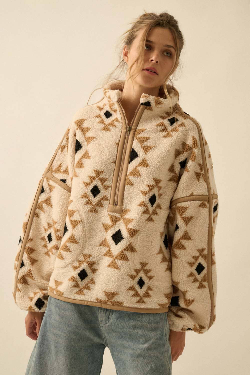 Aztec Sherpa Fleece Half-Zip Pullover