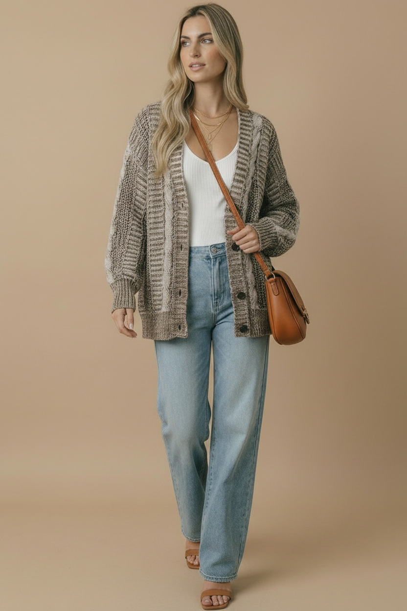 Oatmeal Oversized Cardigan