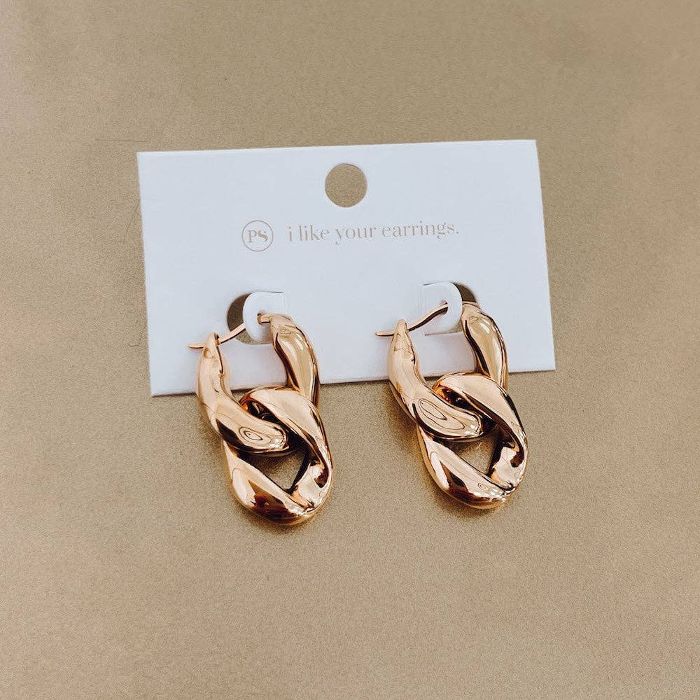 Gold Chain Link Earrings