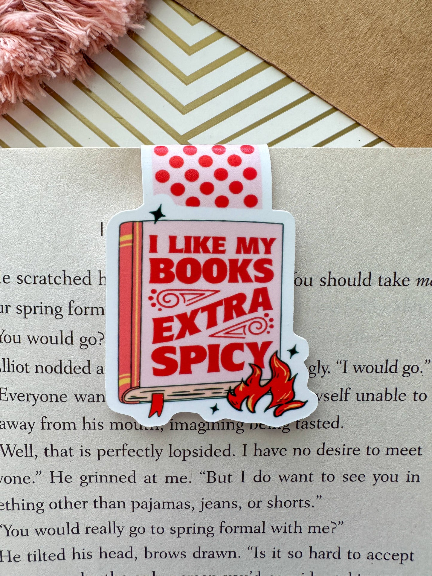 I Like My Books Extra Spicy Magnetic Bookmark