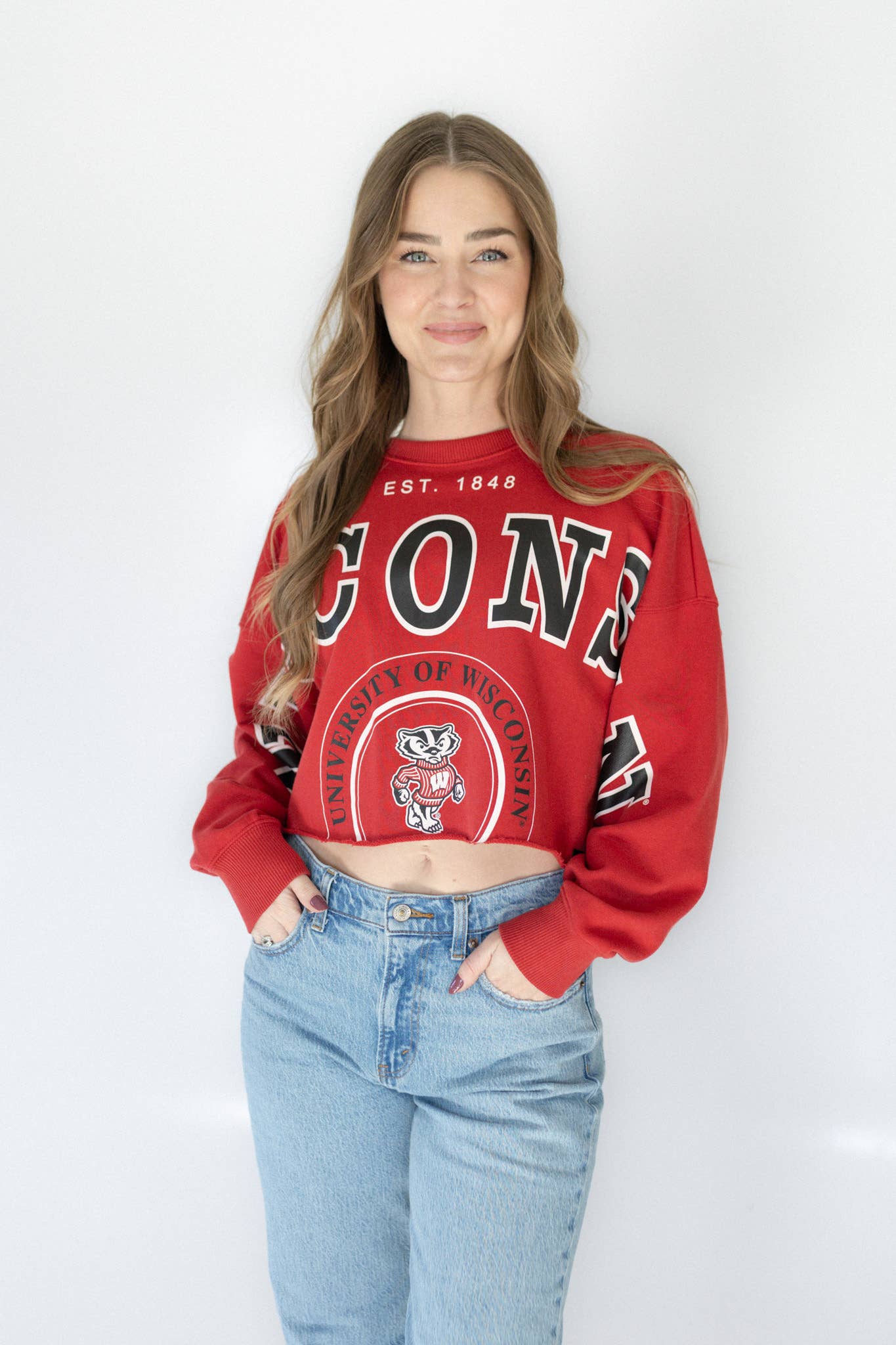 Wisconsin Split Cropped Longsleeve